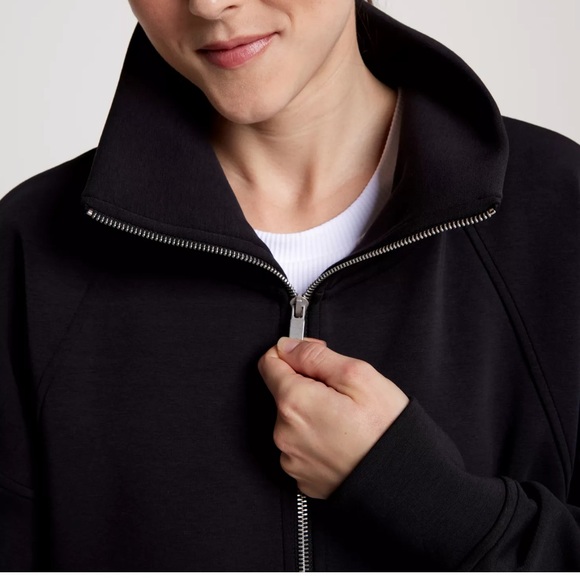 CALIA Women's Soft Scuba 1/4 Zip Pullover Sweatshirt Black Athleisure Top S NEW - Picture 4 of 12